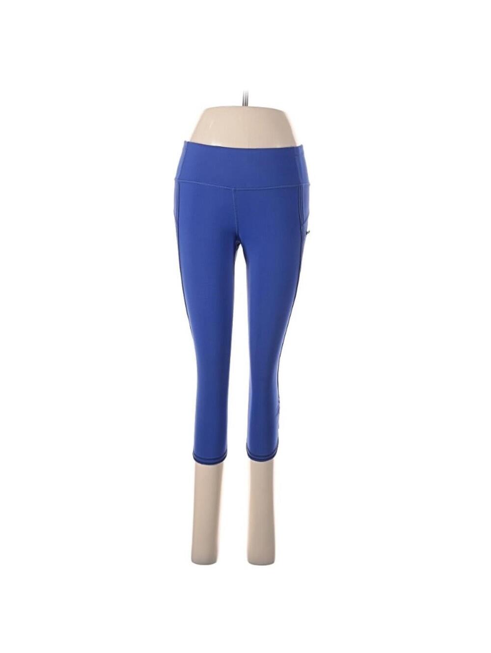 Lululemon Athletica Blue Mid Rise Waist Active Cropped. Legging Pants Size 6